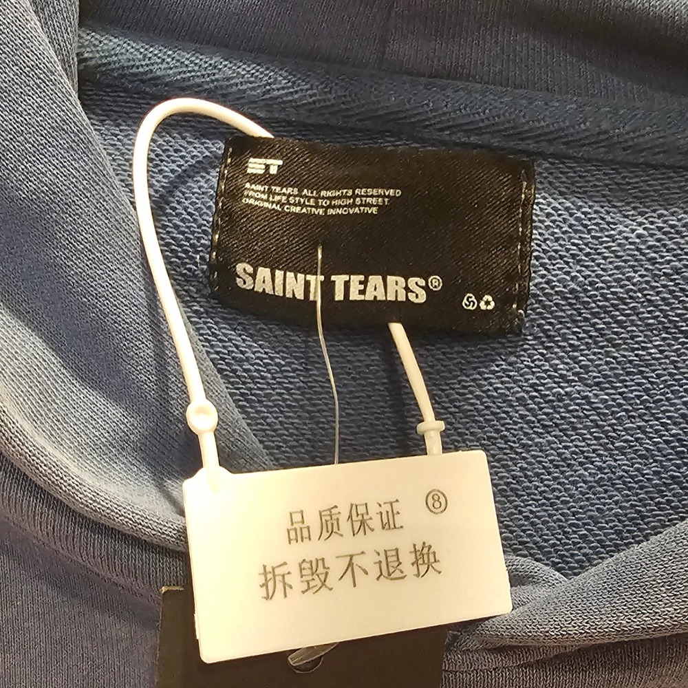 Saint Tears Hoodie‎ Men's Xl Blue Graphic Print Pullover Sweatshirt, Streetwear - Picture 5 of 12